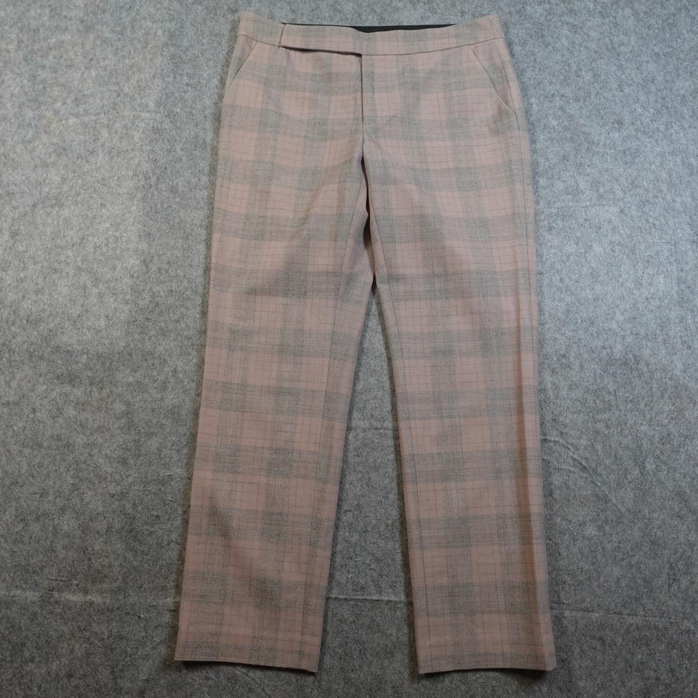 Thakoon Pants Womens 6 Pink Gray Wool‎ Blend Office Career Straight Leg Trousers
